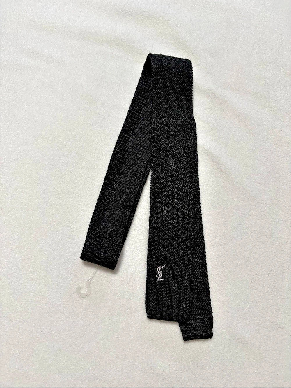 Saint Laurent Black Knit Tie